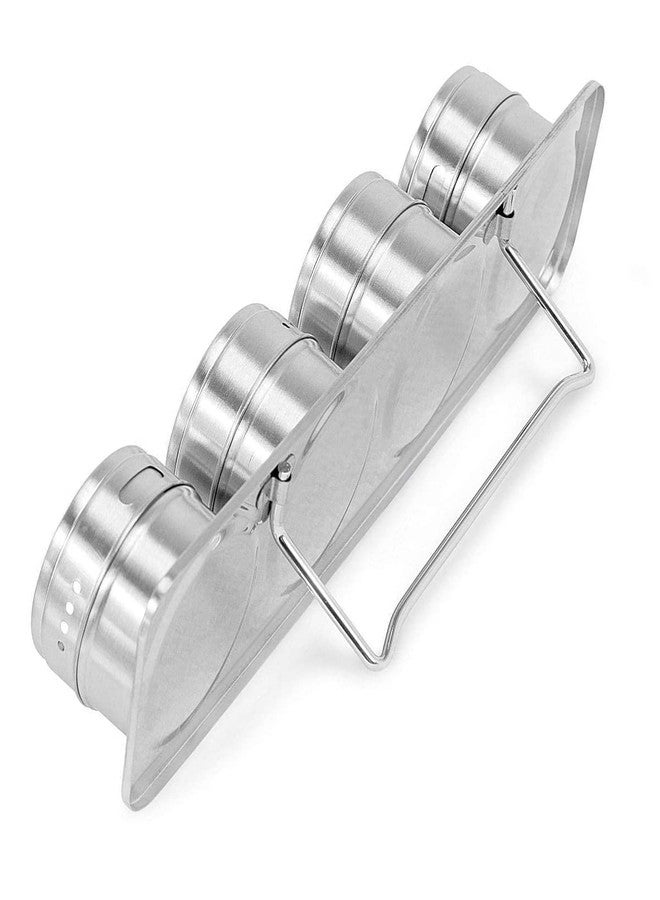 Avenn Multipurpose 4 Pieces Stainless Steel Magnetic Spice Rack | Masala Rack Holder Set | Condiment Set | Spice Container | Storage Jar Tins | Magnetic Spice Rack - Image 4